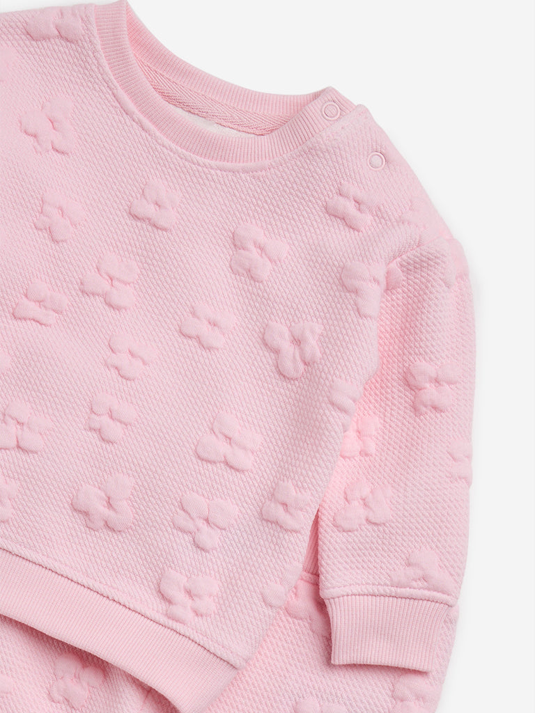 HOP Baby Pink Circular Patterned Sweatshirt and Joggers Set