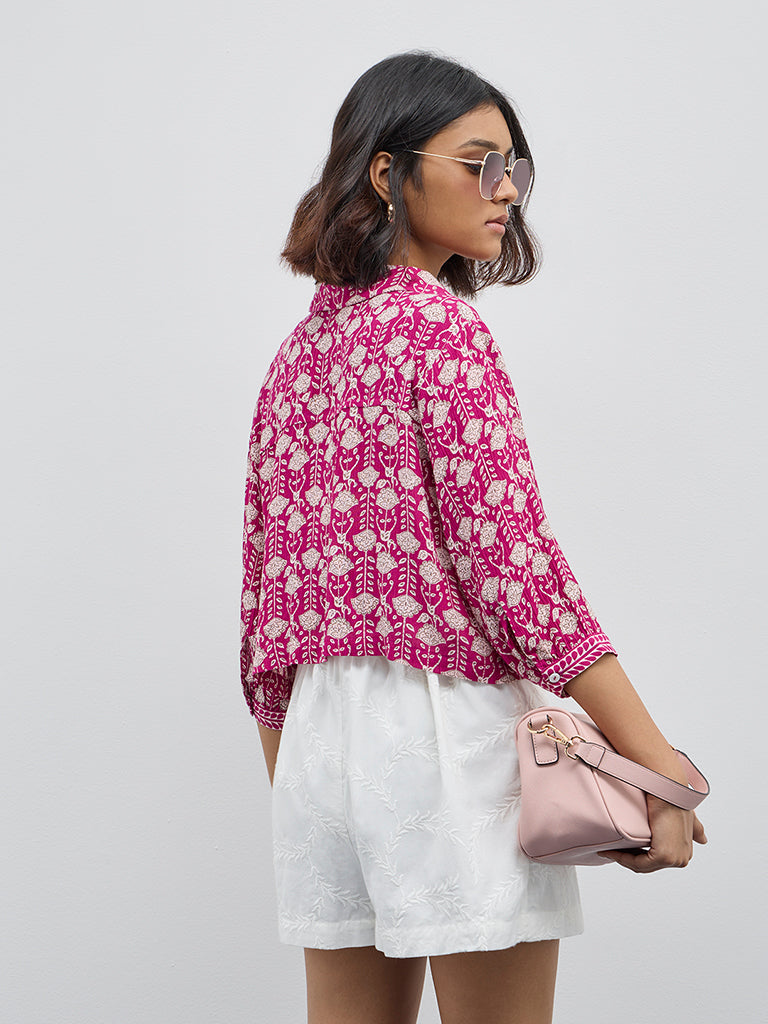 Bombay Paisley Magenta Floral Design Shirt