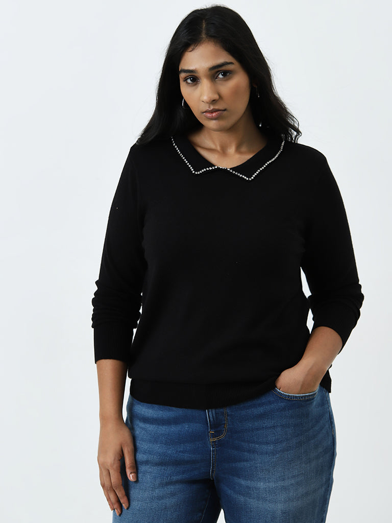 Gia Black Embellished Sweater