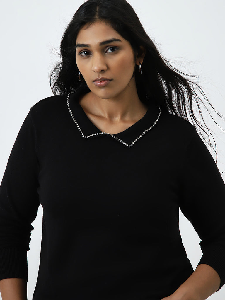 Gia Black Embellished Sweater