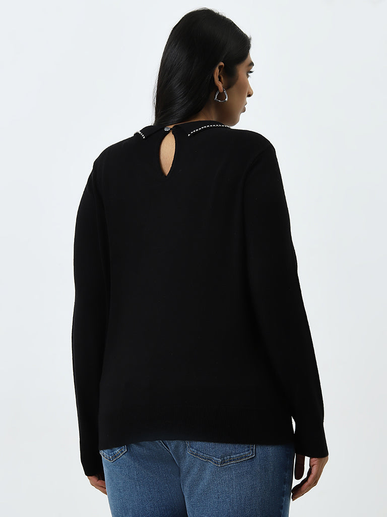 Gia Black Embellished Sweater