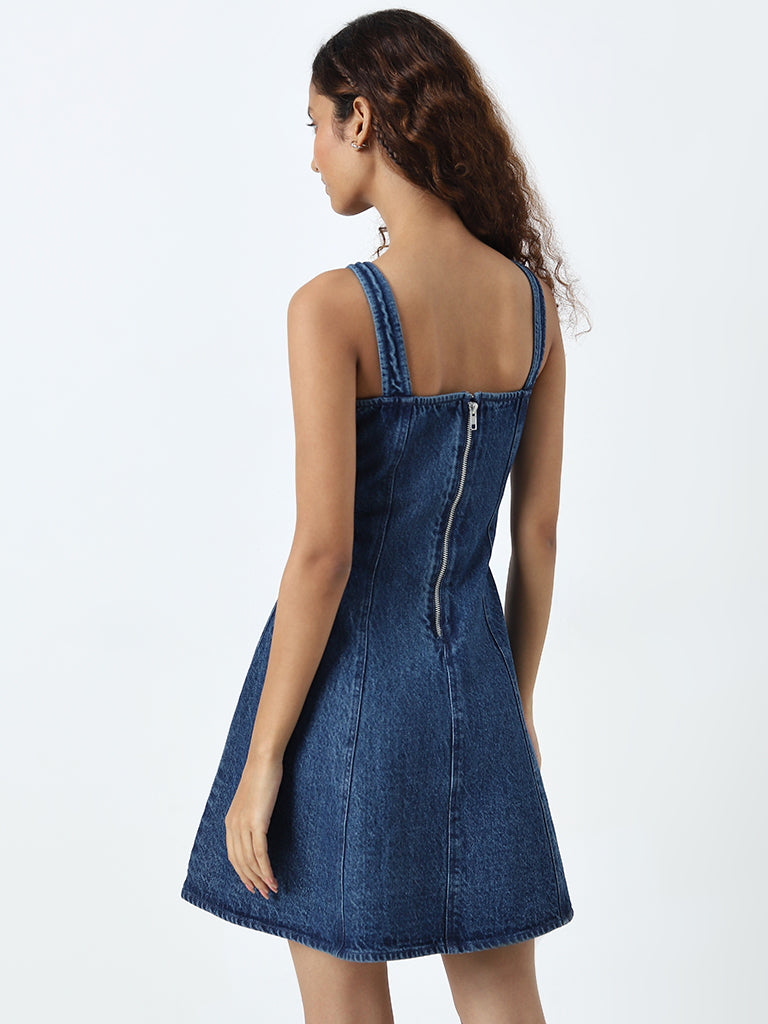 Nuon Blue A-Line Denim Dress