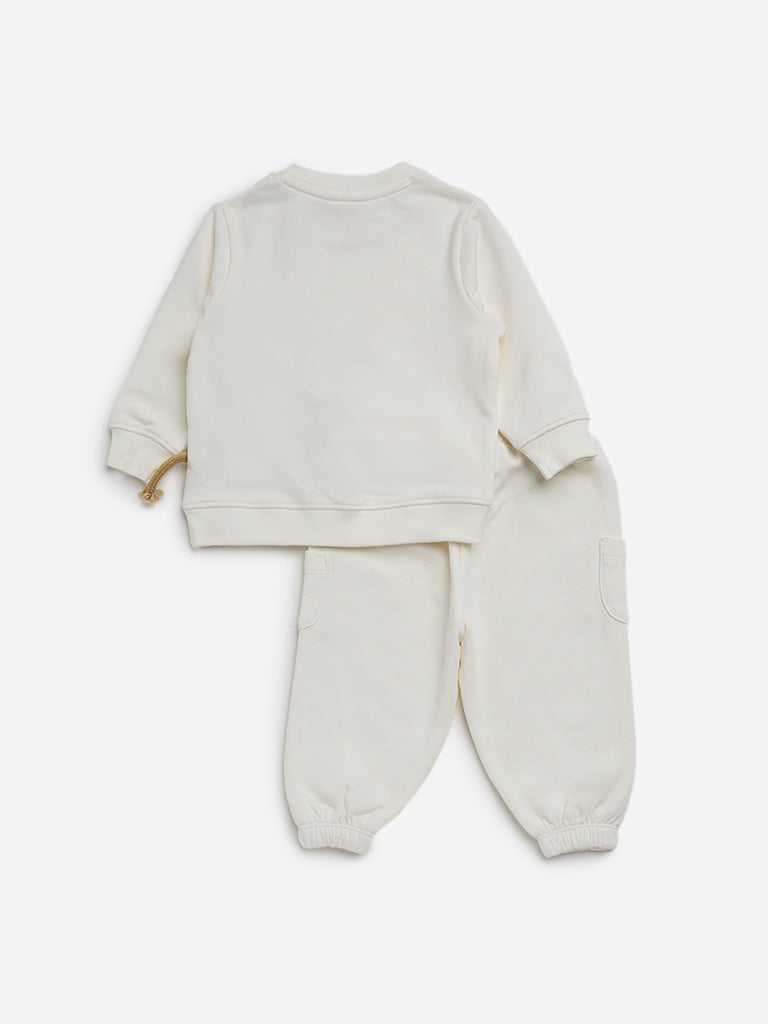 HOP Baby Off-White Sweatshirt and Joggers Set