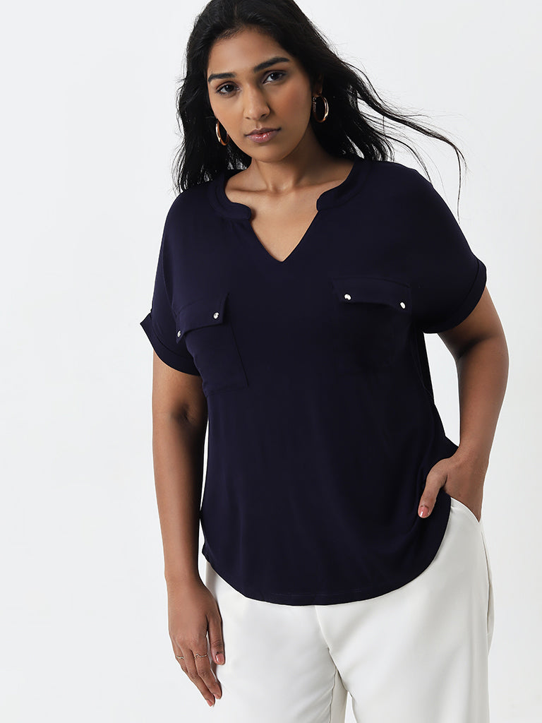 Gia Navy Solid Top