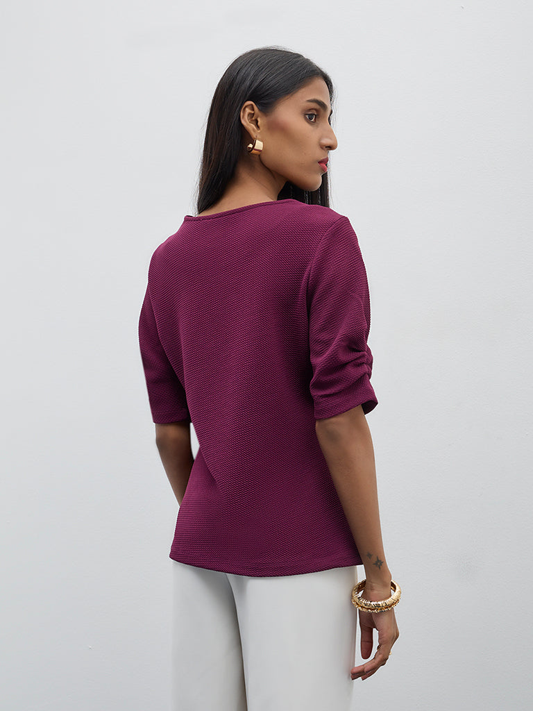 Wardrobe Purple Textured Top