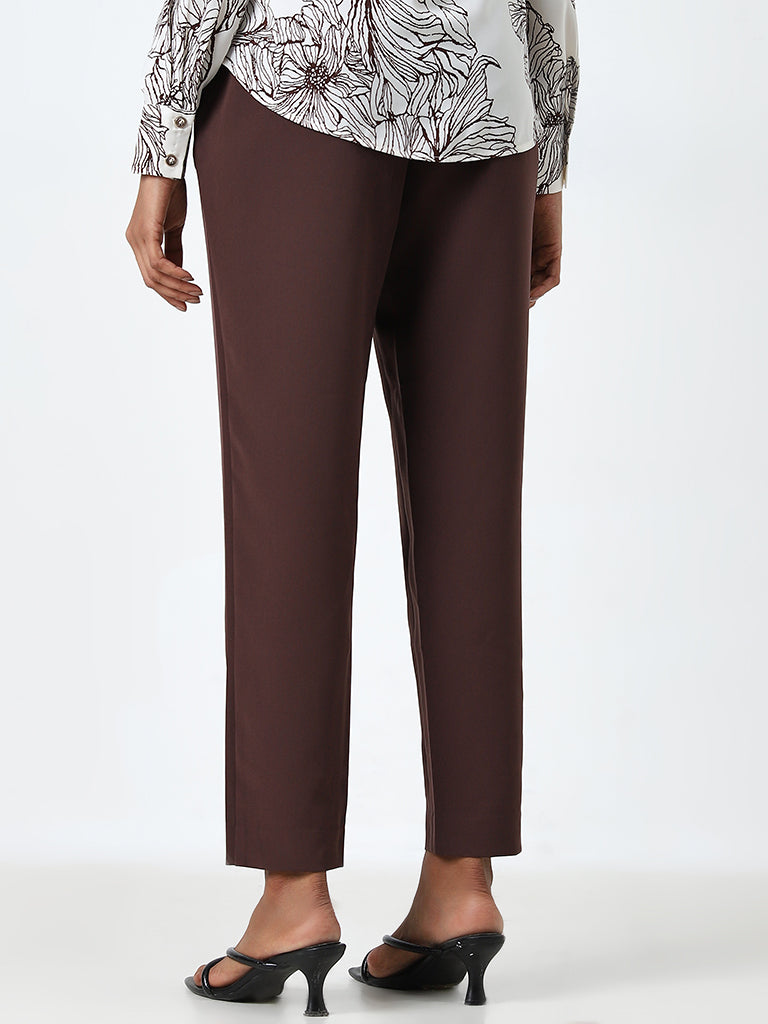 Wardrobe Brown High-Rise Trousers