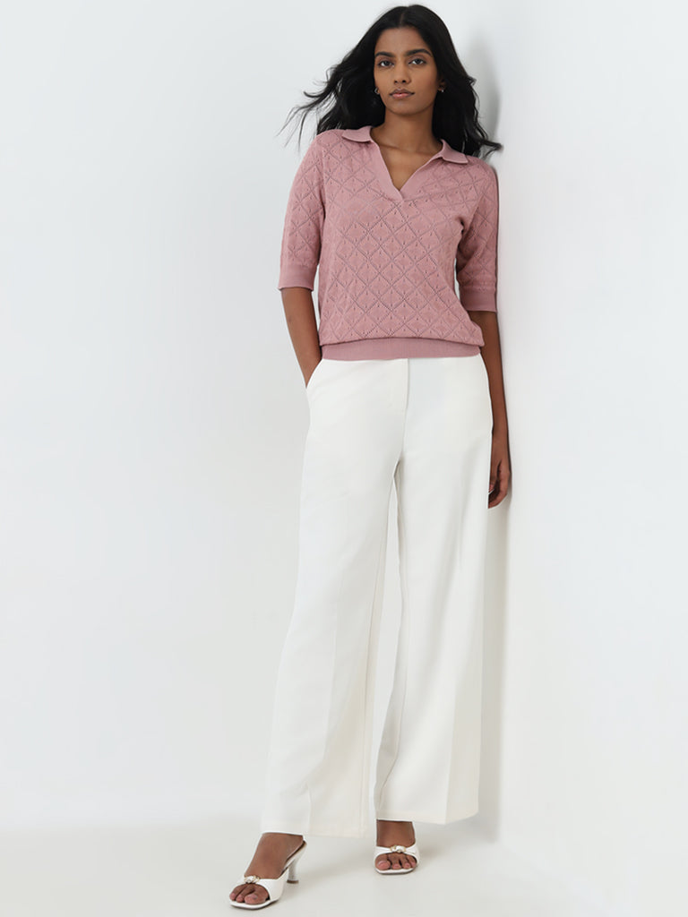 Wardrobe Ivory High-Rise Trousers