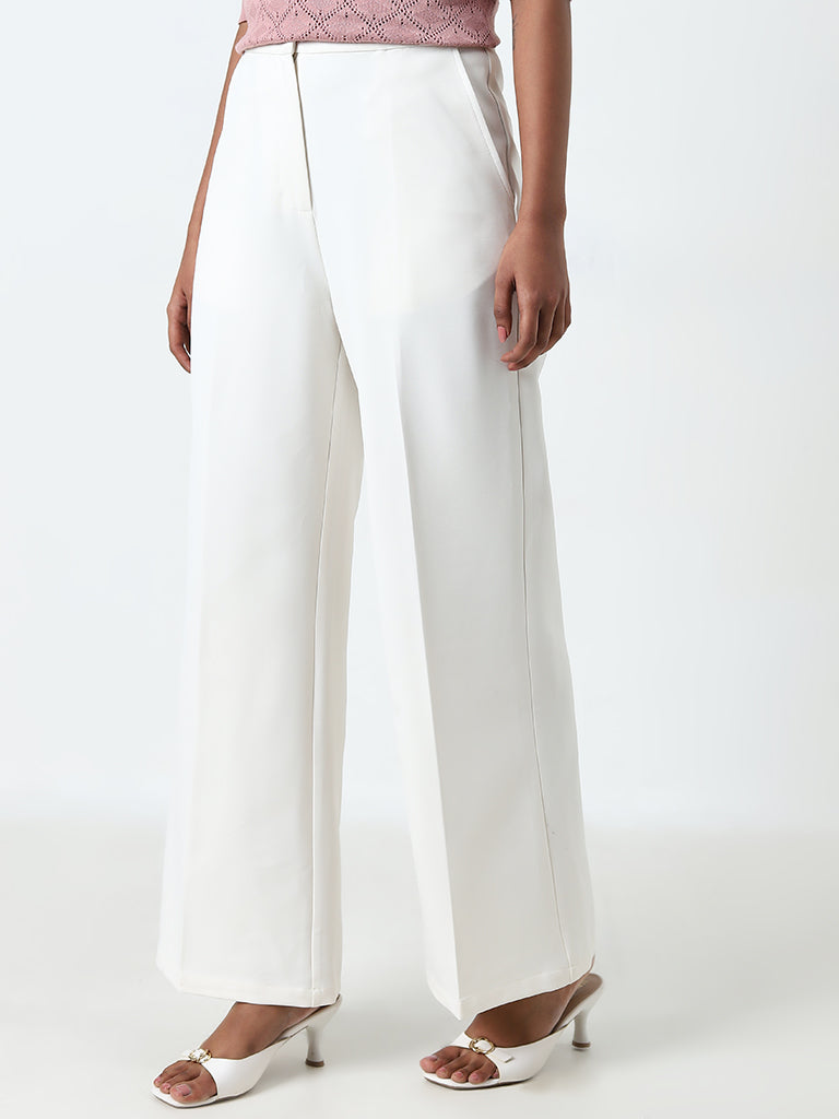 Wardrobe Ivory High-Rise Trousers