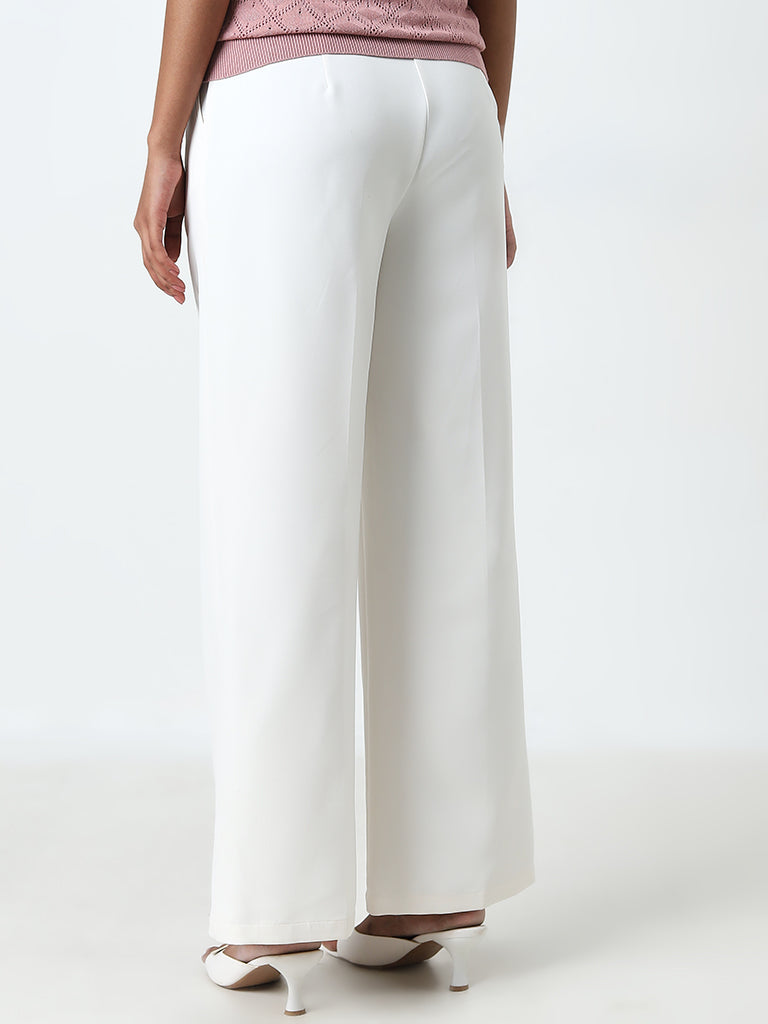 Wardrobe Ivory High-Rise Trousers