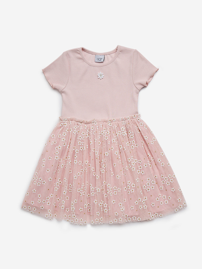 HOP Kids Dusty Pink Floral Dress