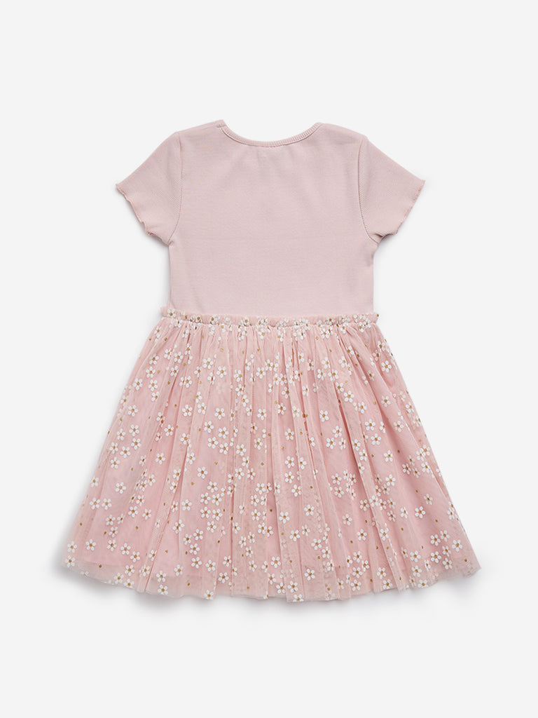 HOP Kids Dusty Pink Floral Dress