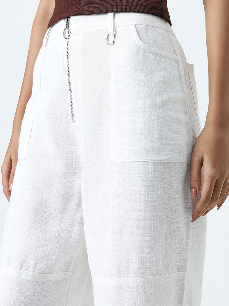 Nuon White High-Rise Trousers