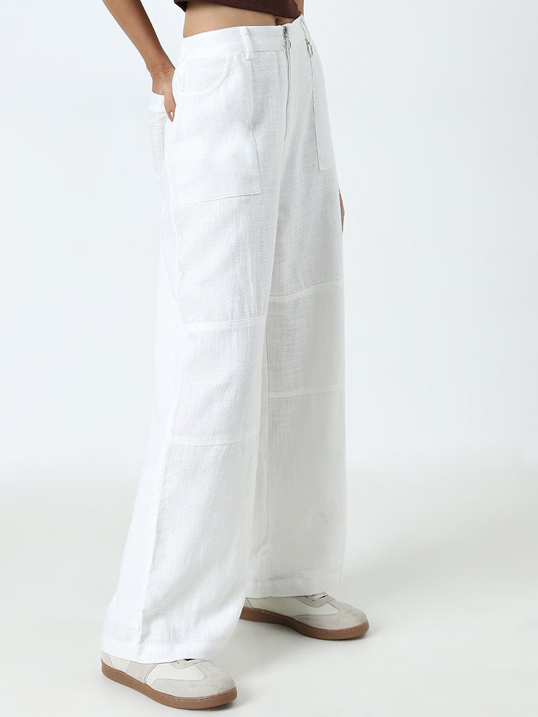 Nuon White High-Rise Trousers