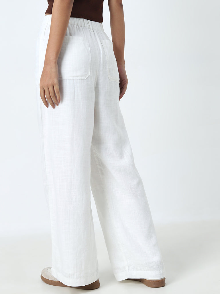 Nuon White High-Rise Trousers