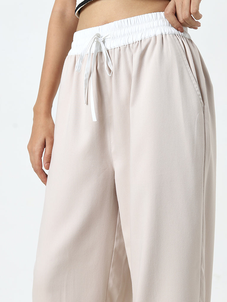 Nuon Beige High-Rise Pants