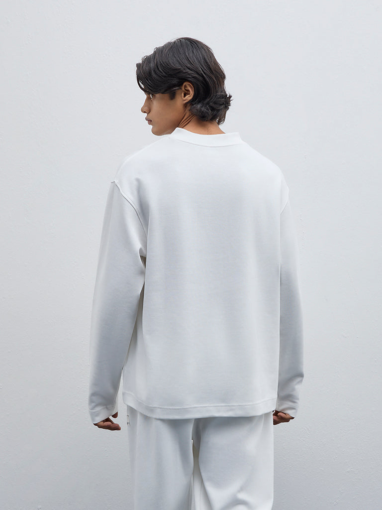 Studiofit Off-White Relaxed-Fit Sweatshirt