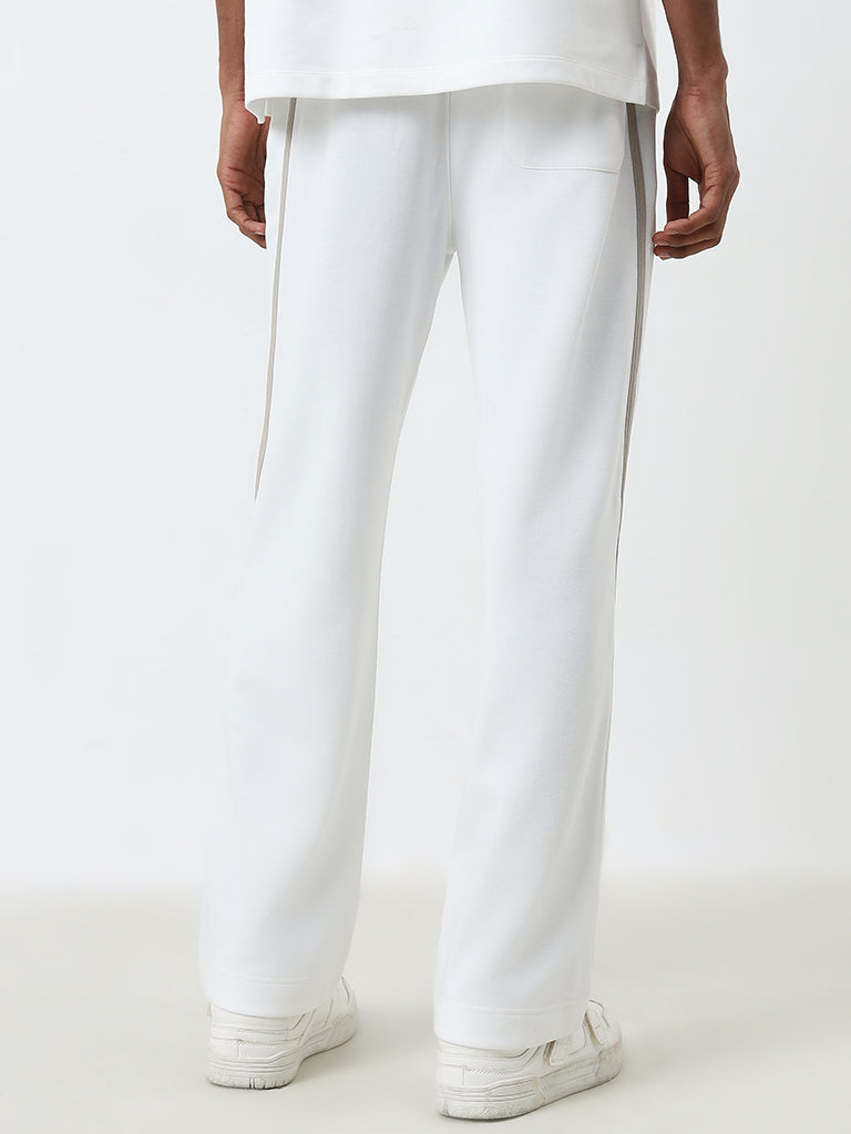 Studiofit Off-White Relaxed-Fit Mid-Rise Track Pants