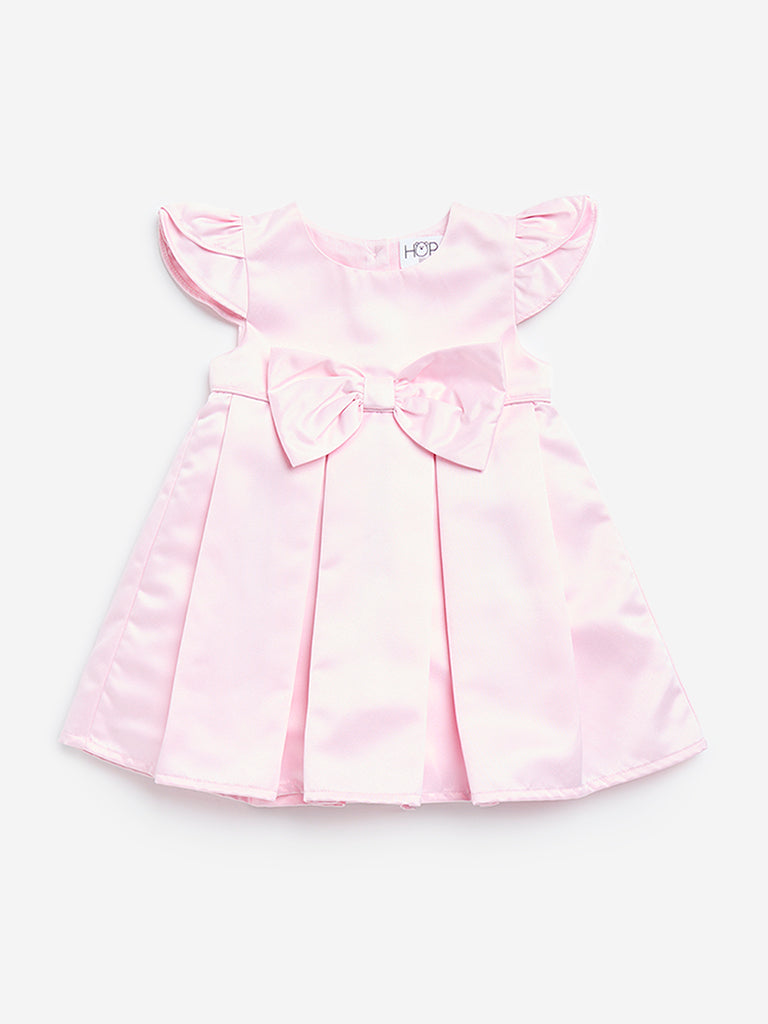 HOP Baby Pink Bow-Detailed A-Line Dress