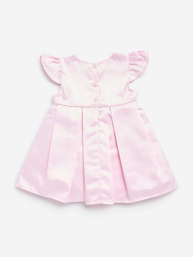 HOP Baby Pink Bow-Detailed A-Line Dress