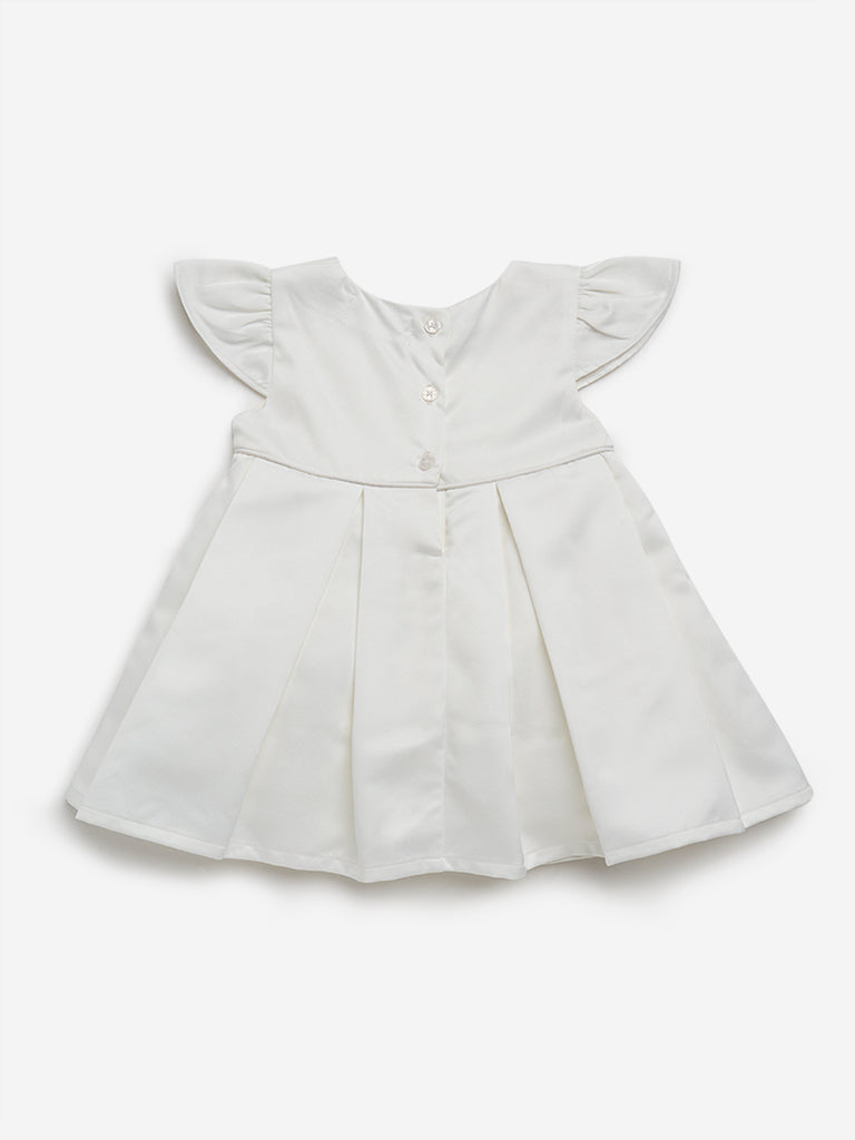 HOP Baby White Bow-Detailed A-Line Dress