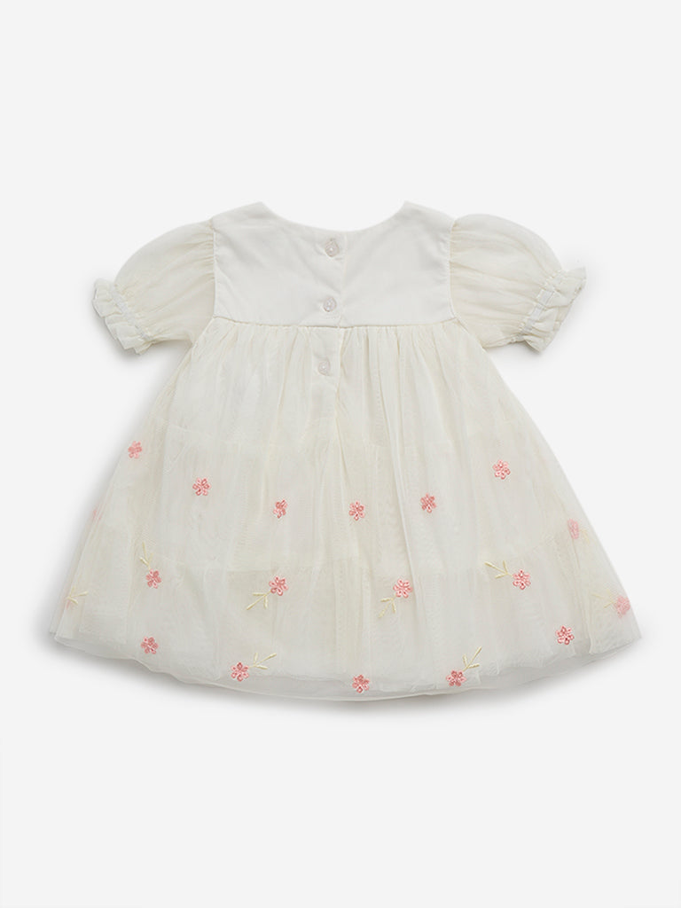 HOP Baby Off-White Floral Dress