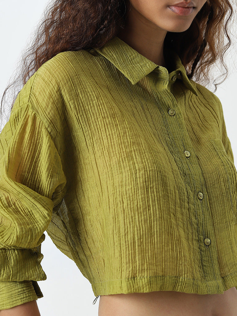 Nuon Green Crinkle Shirt