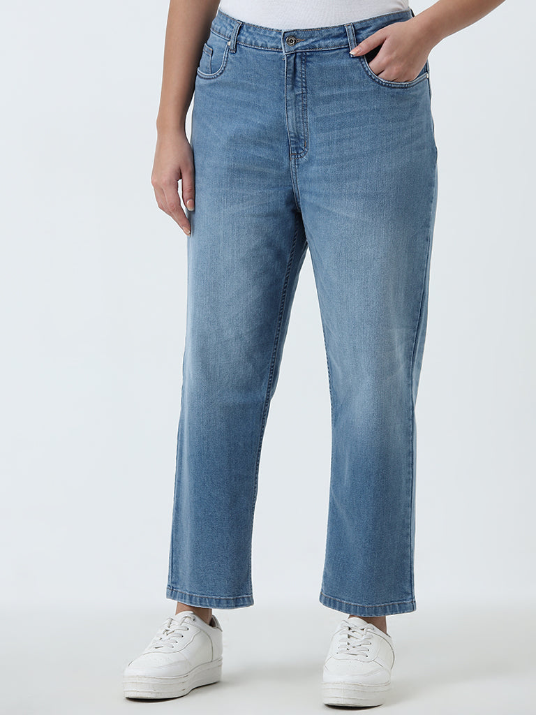 Gia Blue Straight - Fit High - Rise Jeans