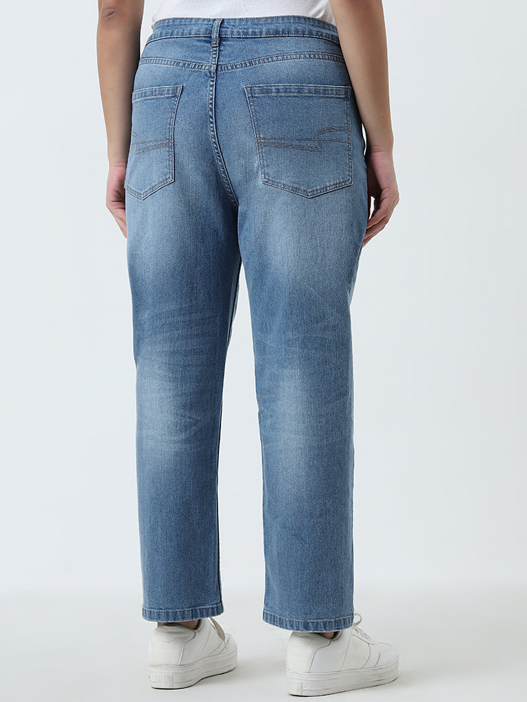 Gia Blue Straight - Fit High - Rise Jeans