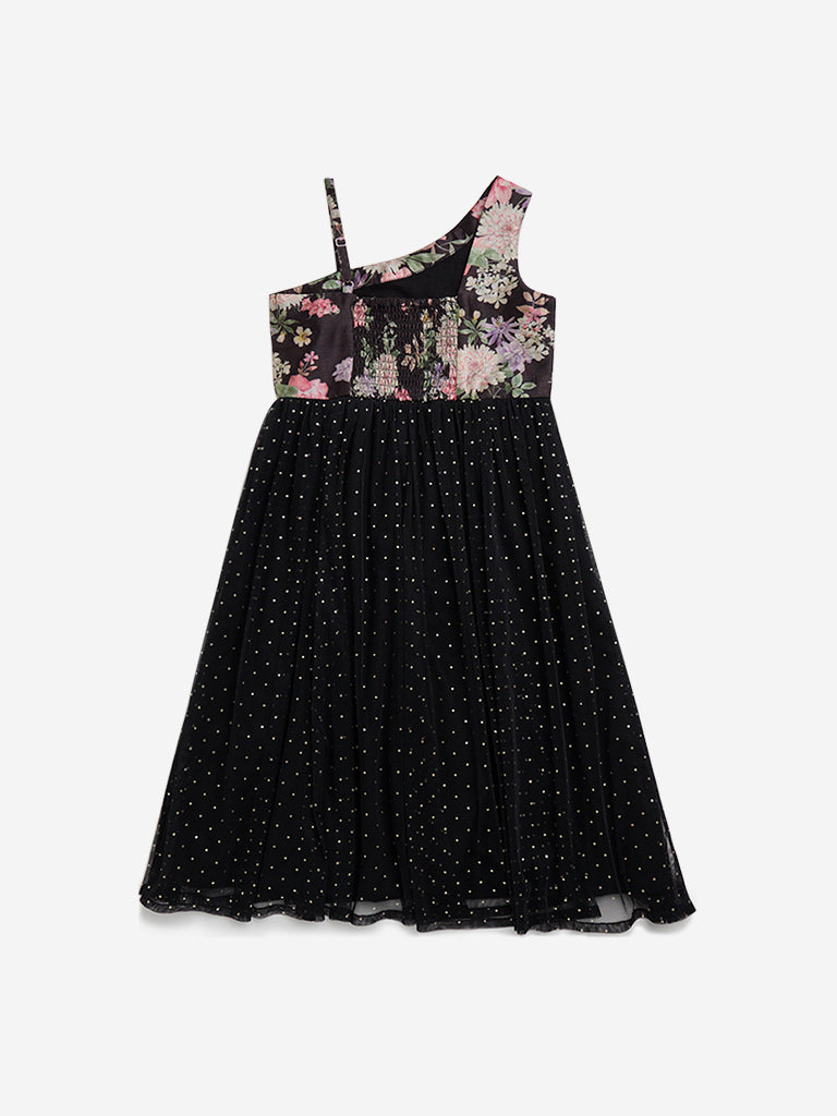 Utsa Kids Black Embellished Fit-and-Flare Dress - (2 - 8yrs)