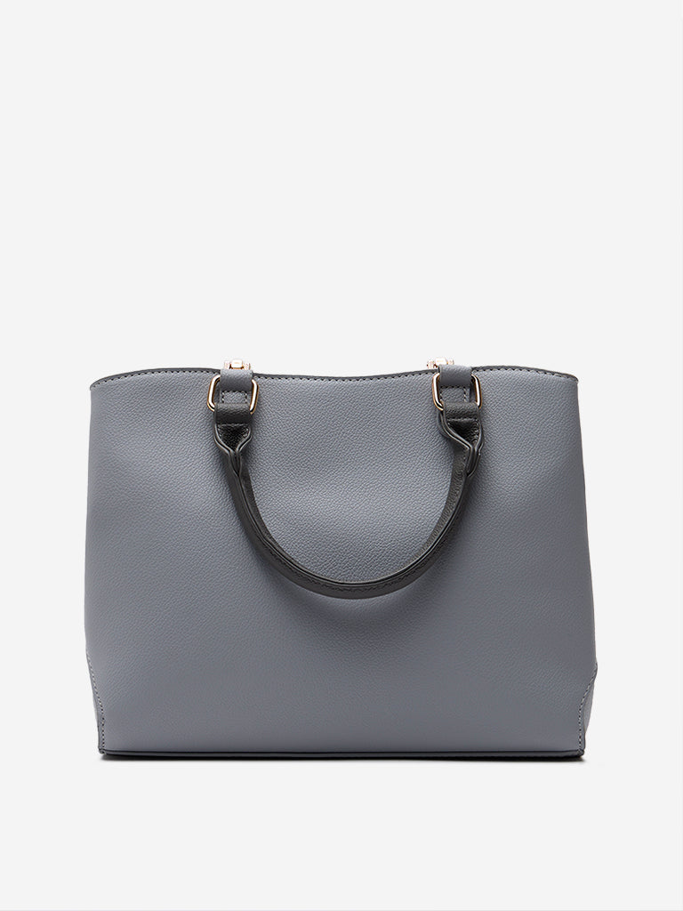 Westside Grey Textured Hand Bag