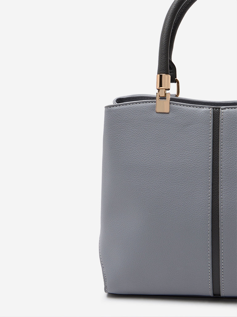 Westside Grey Textured Hand Bag