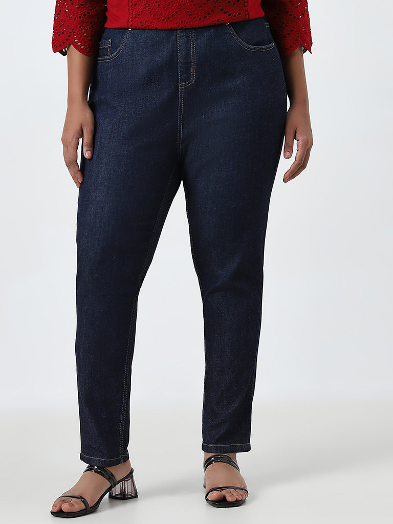 Gia Navy Denim High-Rise Jeggings