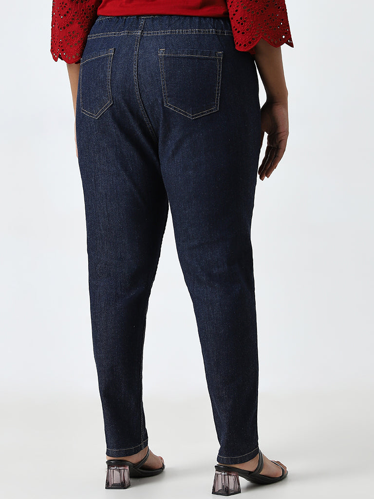 Gia Navy Denim High-Rise Jeggings