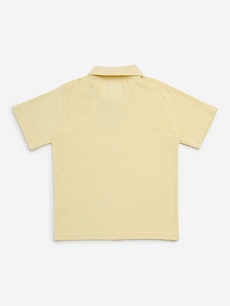 Y&F Kids Yellow Cotton Polo T-Shirt