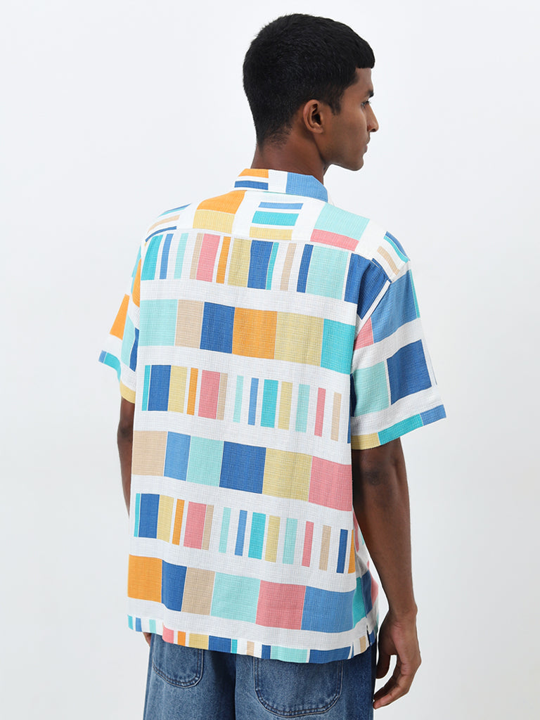 Nuon Multicolour Geometric Design Relaxed Fit Shirt