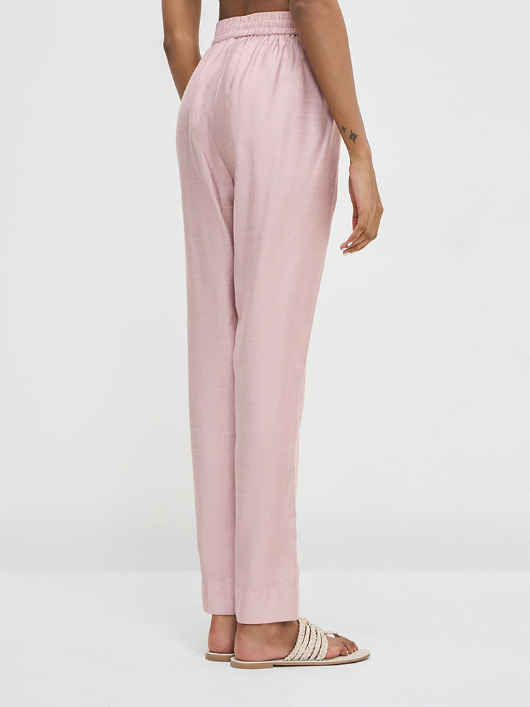 Zuba Dusty Pink High-Rise Ethnic Pants