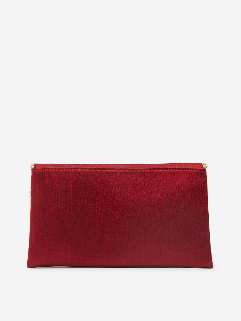 Westside Red Bead Design Clutch Bag