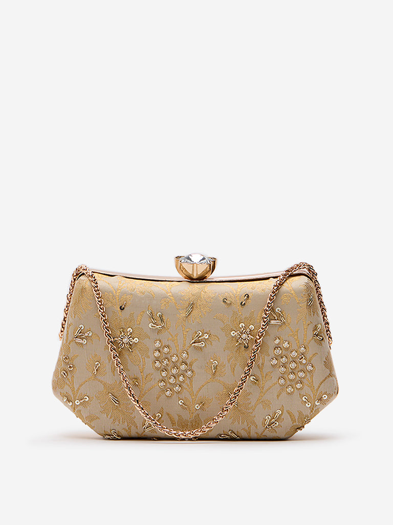 Westside Gold Embellished Clutch Bag