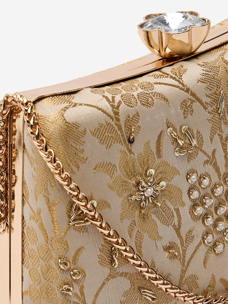 Westside Gold Embellished Clutch Bag