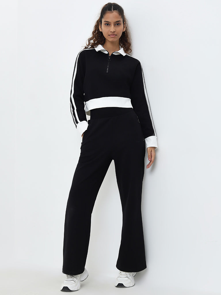 Studiofit Black Stripe Detailed Sweatshirt