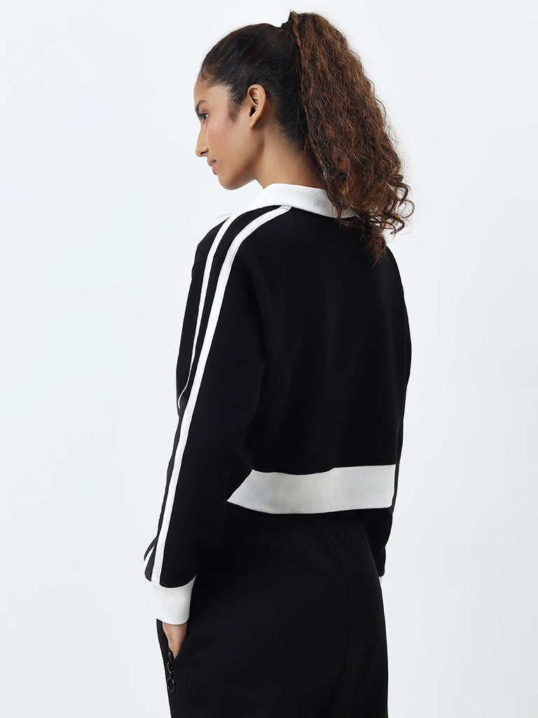 Studiofit Black Stripe Detailed Sweatshirt