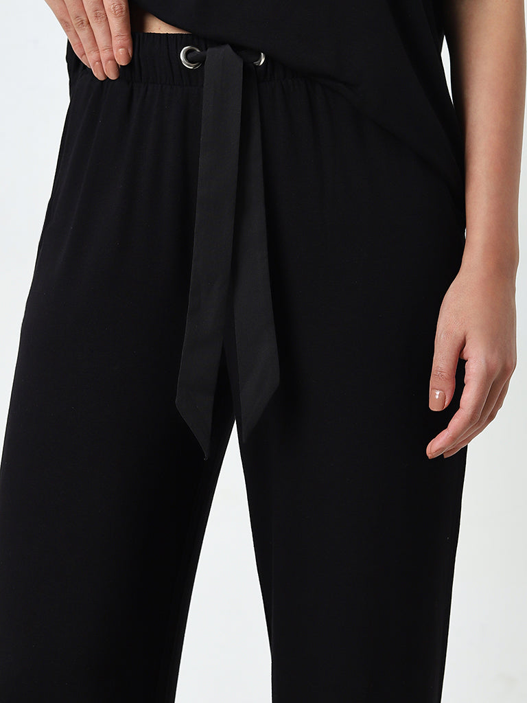 Wunderlove Black High-Rise Supersoft Lounge Pants