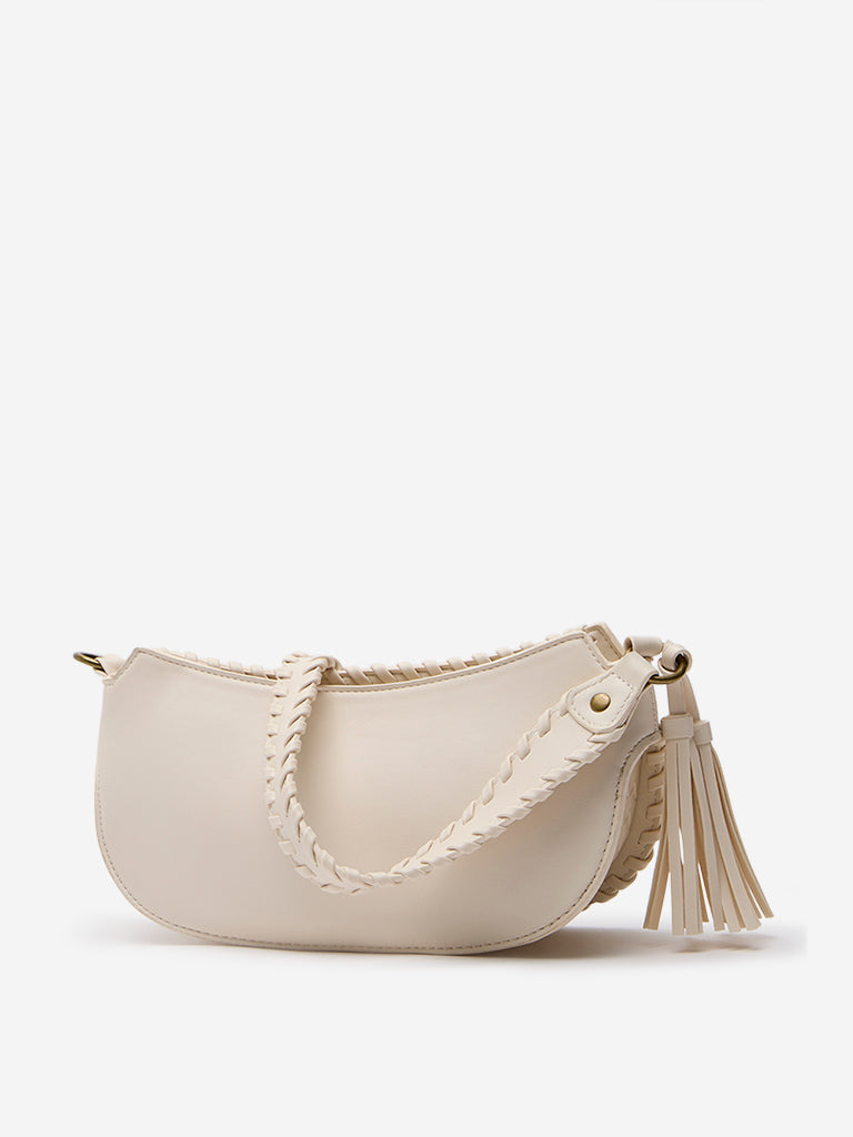 Women Accessories Off-White Seam-Detailed Shoulder Bag