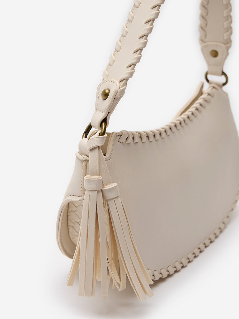 Women Accessories Off-White Seam-Detailed Shoulder Bag