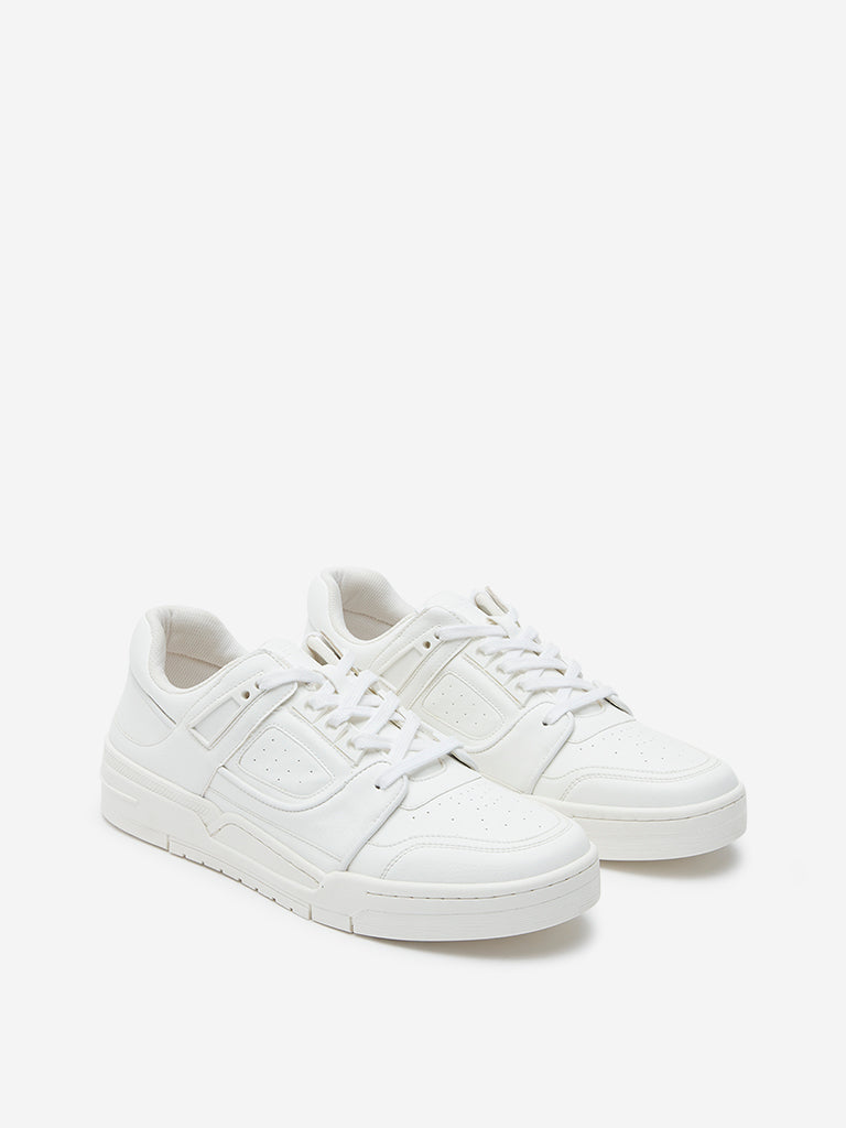 SOLEPLAY White Perforated Lace-Up Sneakers