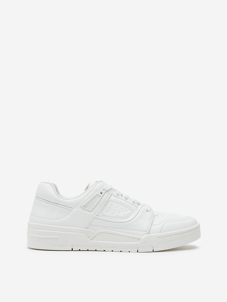 SOLEPLAY White Perforated Lace-Up Sneakers