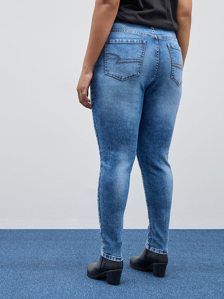 Gia Blue Washed Slim - Fit Mid - Rise Jeans