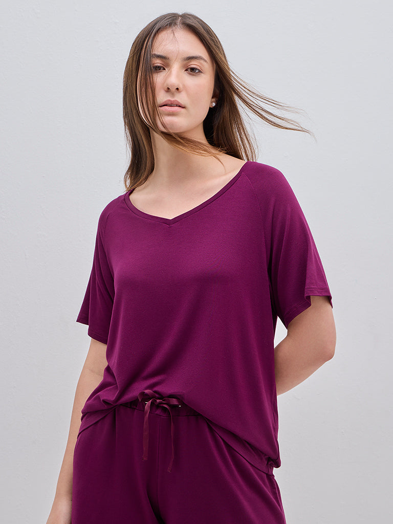 Wunderlove Purple Supersoft Cotton Top