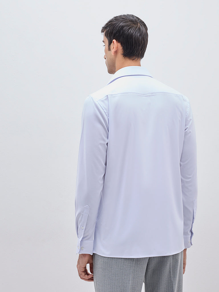 WES Formals White Solid Slim-Fit Shirt