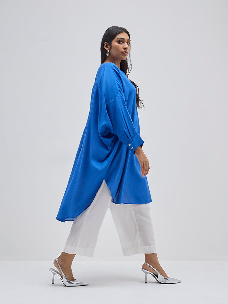 Diza Blue Fruit Embellished Kurta